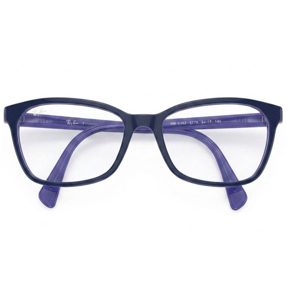 RAY BAN RB 5362 5776 Blue Purple Semi Cat Eye Full Rim Eyeglasses 54-17-140 Case